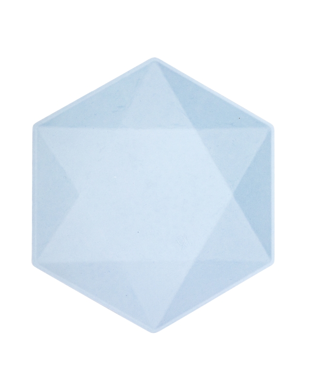 Platos Hexagonales 26 X 22.6cm Vert Decor Azul Pastel