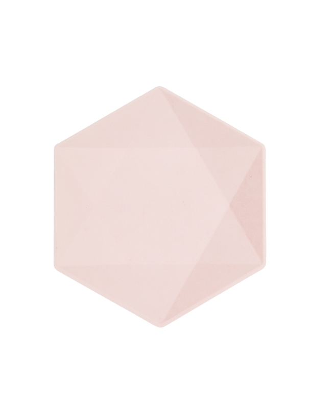 Platos Hexagonales 20.8 X 18cm Vert Decor Rosa Pastel