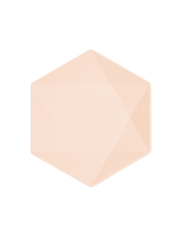 Platos Hexagonales 20.8 X 18cm Vert Decor Naranja Pastel 