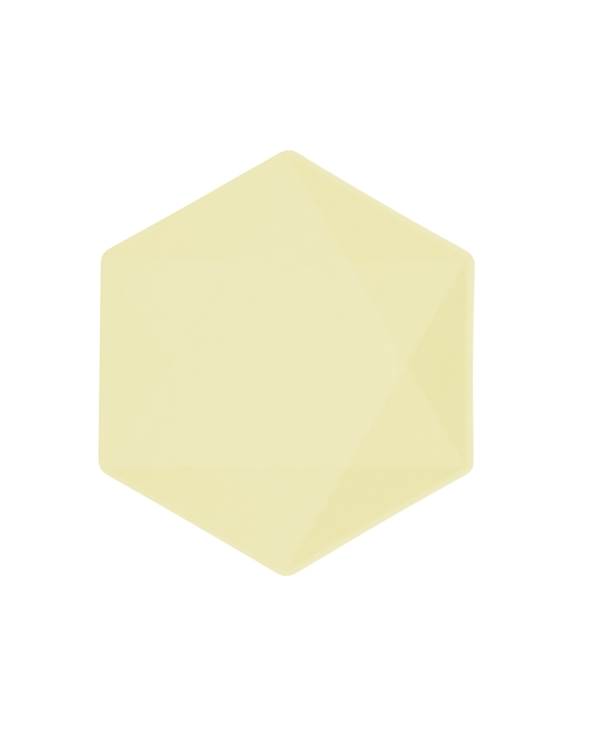 Platos Hexagonales 20.8 X 18cm Vert Decor Amarillo Pastel