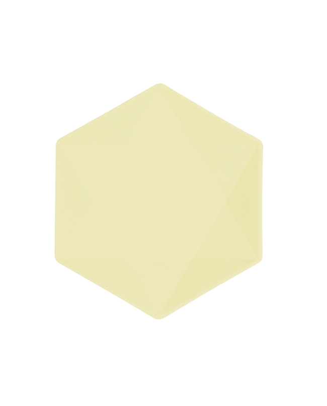 Platos Hexagonales 20.8 X 18cm Vert Decor Amarillo Pastel 