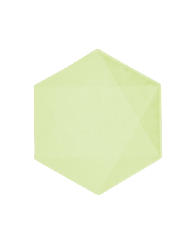 Platos Hexagonales 20.8 X 18cm Vert Decor Verde Pastel