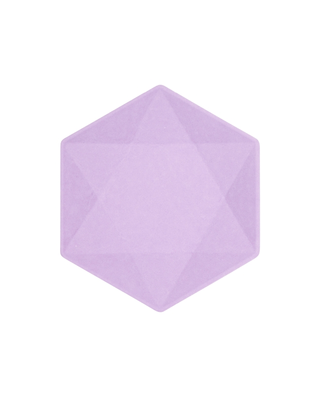 Platos Hexagonales 20.8 X 18cm Vert Decor Morado Pastel 