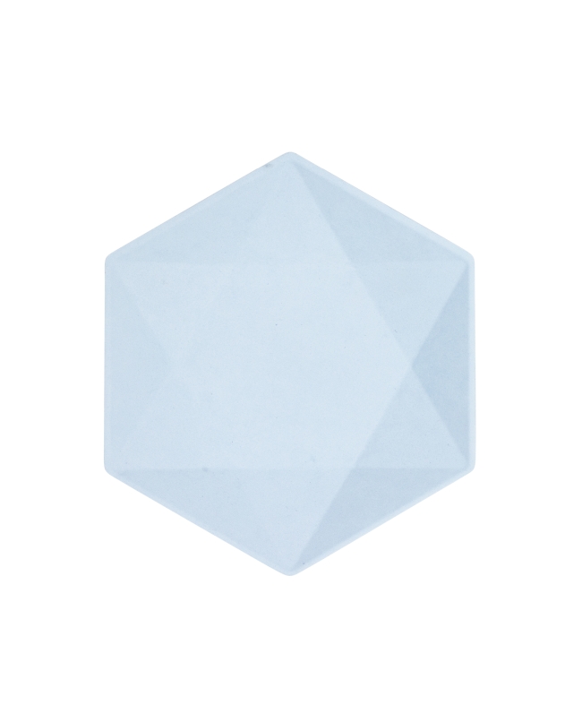 Platos Hexagonales 20.8 X 18cm Vert Decor Azul Pastel
