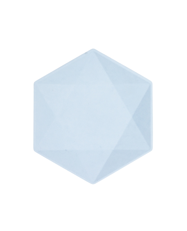 Platos Hexagonales 20.8 X 18cm Vert Decor Azul Pastel