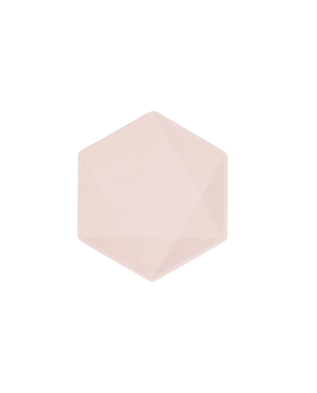 Platos Hexagonales 15.8 X 13,7cm Vert Decor Rosa Pastel