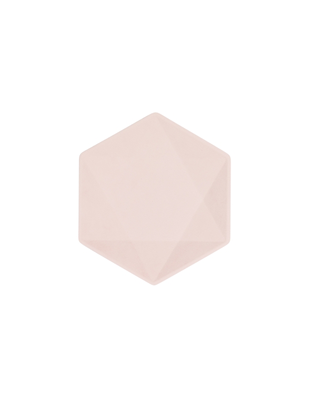 Platos Hexagonales 15.8 X 13,7cm Vert Decor Rosa Pastel 