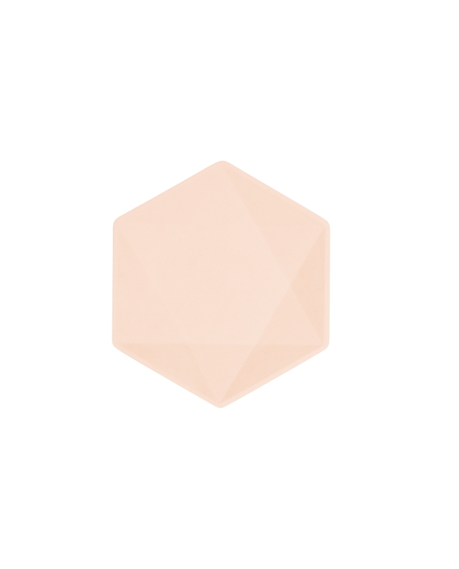 Platos Hexagonales 15.8 X 13,7cm Vert Decor Naranja Pastel