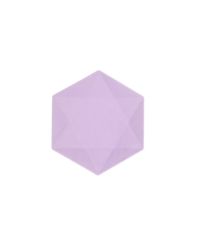 Platos Hexagonales 15.8 X 13,7cm Vert Decor Morado Pastel 