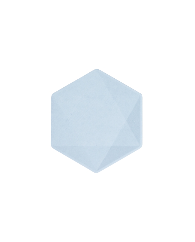Platos Hexagonales 15.8 X 13,7cm Vert Decor Azul Pastel