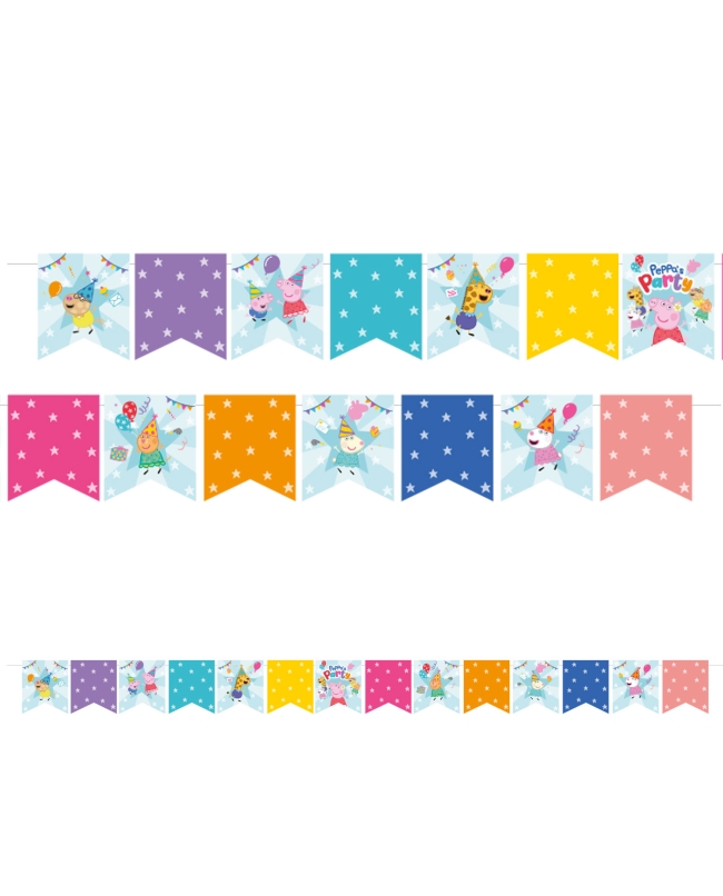 Banderin Peppa Pig Papel 2,4m