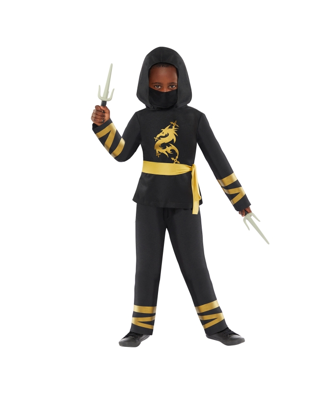 Disfraz Infantil Ninja Dorado Talla 6-8 Años