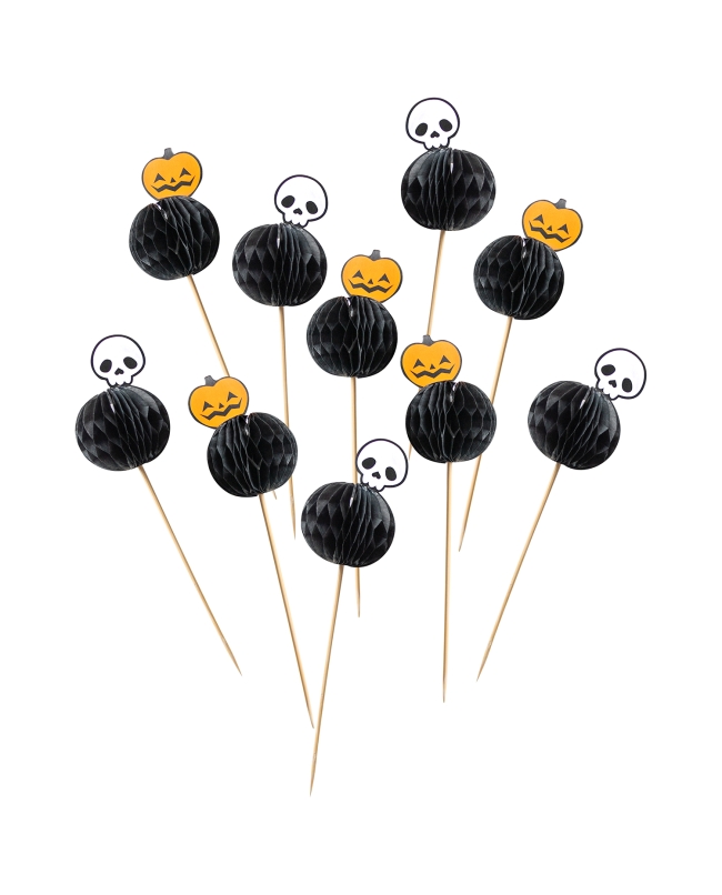 Picks Nido Abeja Gatos Y Murcielagos Papel/Madera 19cm