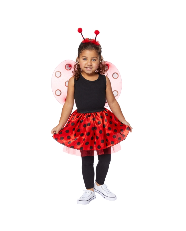 Disfraz Infantil Set Tutu Y Alas Mariquita Talla 3-8 Años