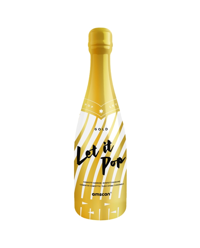 Botella Lanza Confeti Oro Foil 32cm