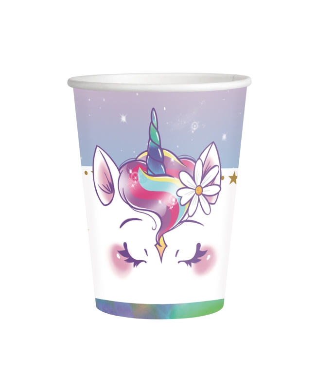 Vasos 250ml Papel Sueños Unicornio