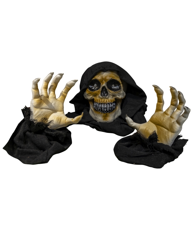 Animatronic La Muerte Emerge Cabeza:17X18X27cm, Manos:12X10X26cm