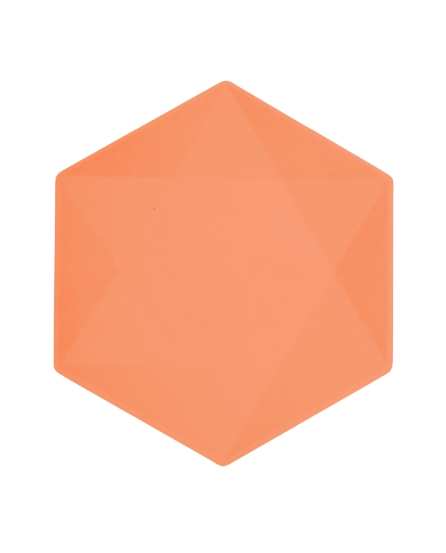 Platos Hexagonales 26 X 22.6cm Vert Decor Naranja Oscuro