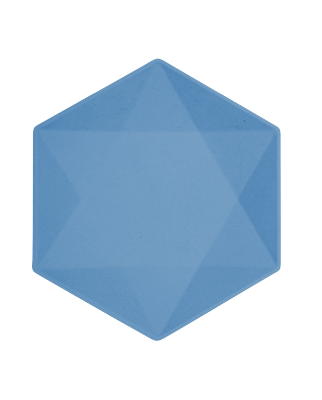 Platos Hexagonales 26 X 22.6cm Vert Decor Azul Oscuro