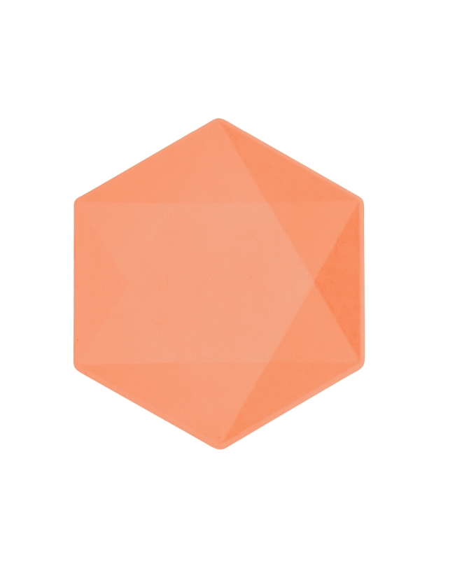 Platos Hexagonales 20.8 X 18cm Vert Decor Naranja Oscuro
