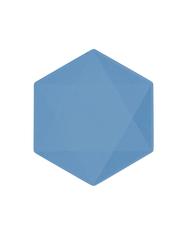 Platos Hexagonales 20.8 X 18cm Vert Decor Azul Oscuro