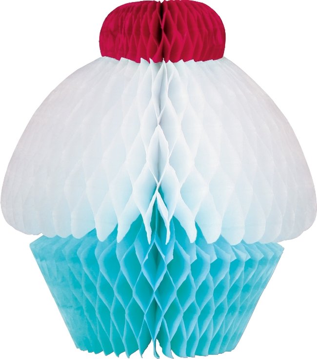 Decoracion Cupcake Nido Abeja Blanco/Turquesa/Rosa ***OFERTA DTO NO ACUMULABLE