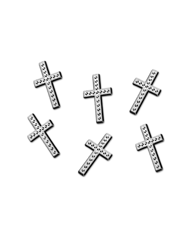 Deco Cruces Plata 27mm ***OFERTA DTO NO ACUMULABLE