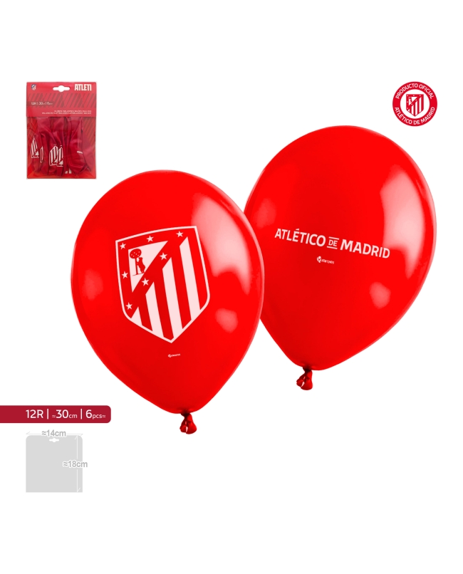 Globos Latex Rojos Atletico Madrid Escudo 30cm ***OFERTA DTO NO ACUMULABLE