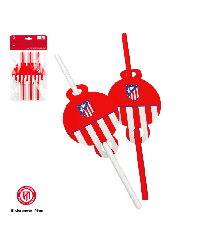 Pajitas Atletico Madrid Escudo F.Rojo ***OFERTA DTO NO ACUMULABLE