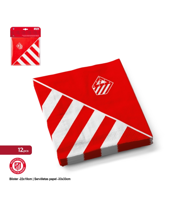 Servilletas Atletico Madrid Escudo F.Rojo ***OFERTA DTO NO ACUMULABLE
