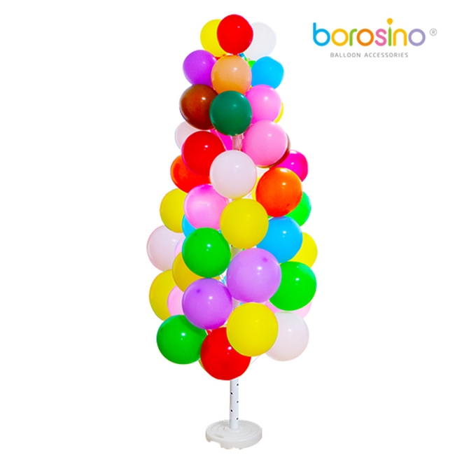 EXPOSITOR GLOBOS PLASTICO,CON BASE DE PLASTICO (blanco)