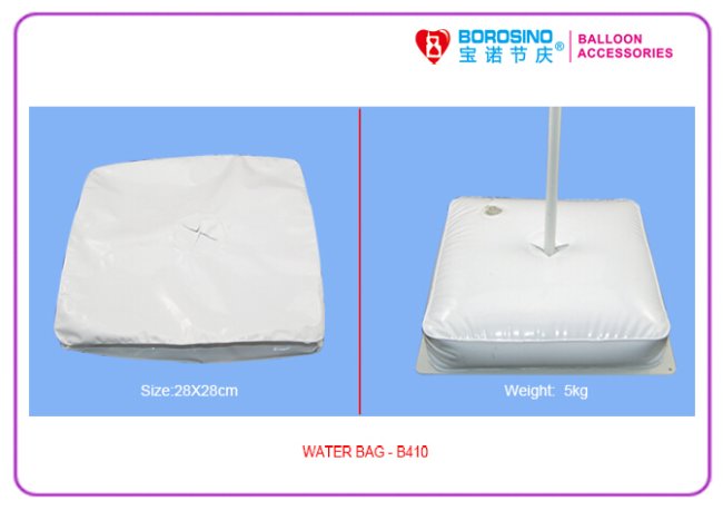 BASE BOLSA PLASTICO 28x28 PARA LLENAR CON AGUA