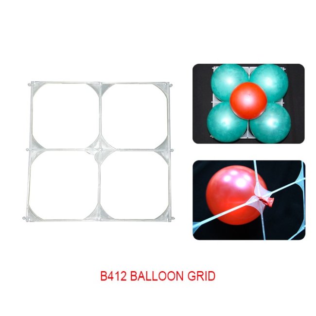 MALLA BLANCA PARA GLOBOS R12 CON 4 HUECOS - 30cm X 30cm ***OFERTA DTO NO ACUMULABLE