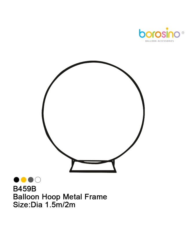 Marco-Arco Circulo Metal 2m Base Cuadrada Negro