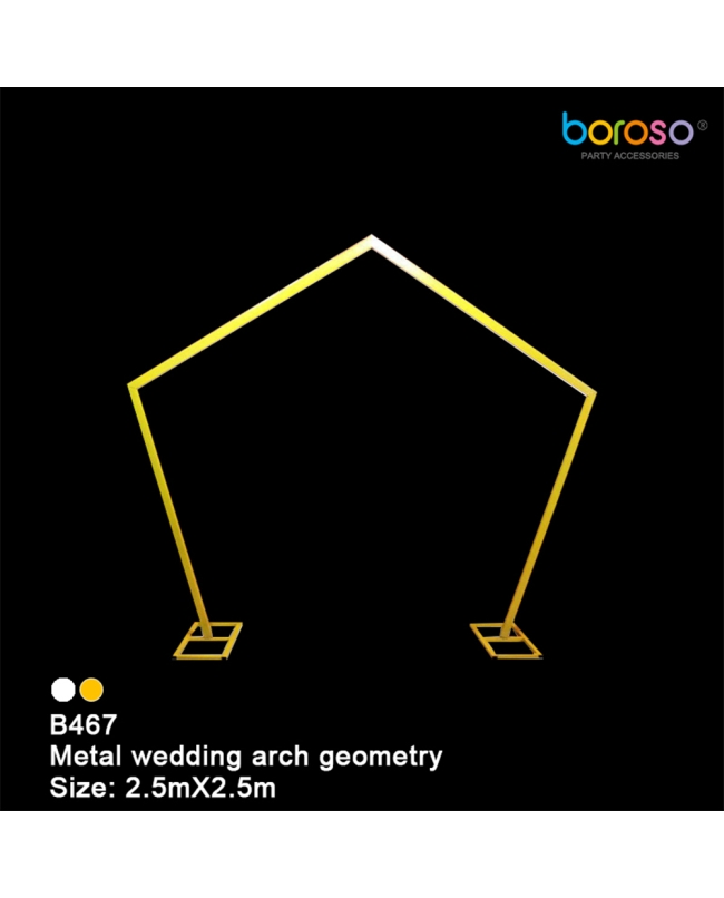 Arco Geometrico Metal 2,5X2,5m Oro