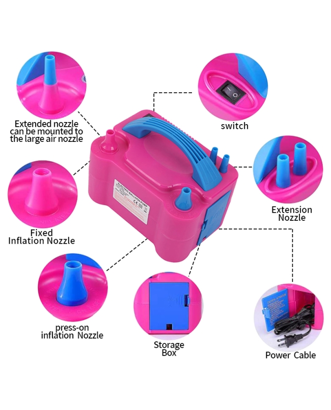 Inflador Electrico 600W (Rosa) + Anudador