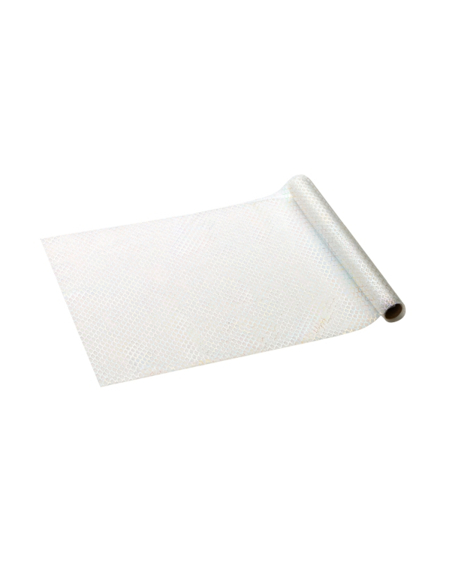 Camino Mesa Tul Escamas Blanco 0,32X3 M ***OFERTA DTO NO ACUMULABLE