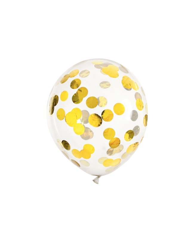 Globos Latex Confeti Circulos Oro 30cm ***OFERTA DTO NO ACUMULABLE