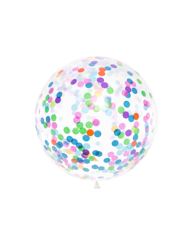 Globo Latex Confeti Circulos 1m ***OFERTA DTO NO ACUMULABLE