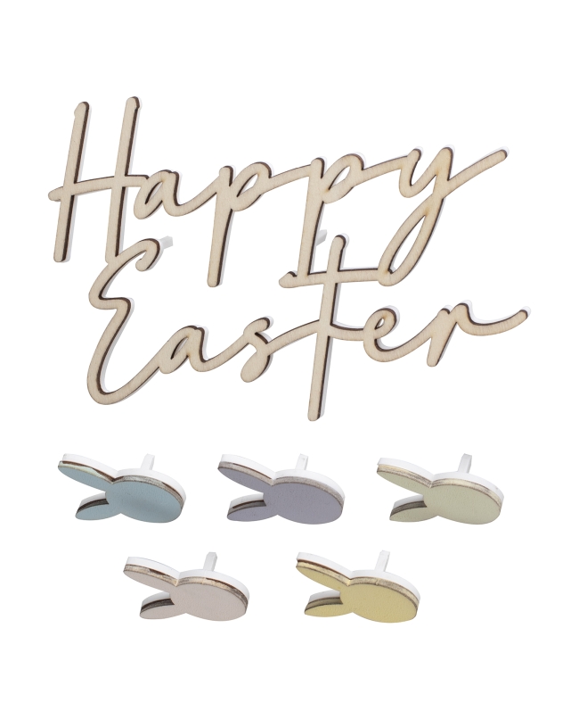 Adornos Pastel Happy Easter Madera ***OFERTA DTO NO ACUMULABLE