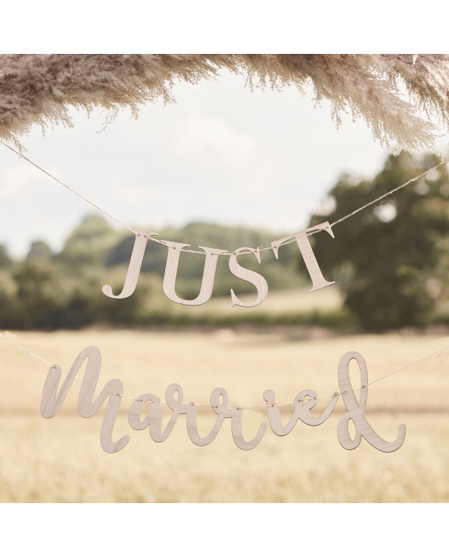 Guirnalda Just Married Madera ***OFERTA DTO NO ACUMULABLE