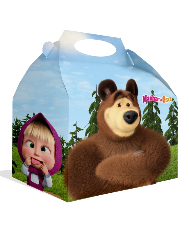 Cajita Alta Masha &amp; Oso 16x16x10.5cm