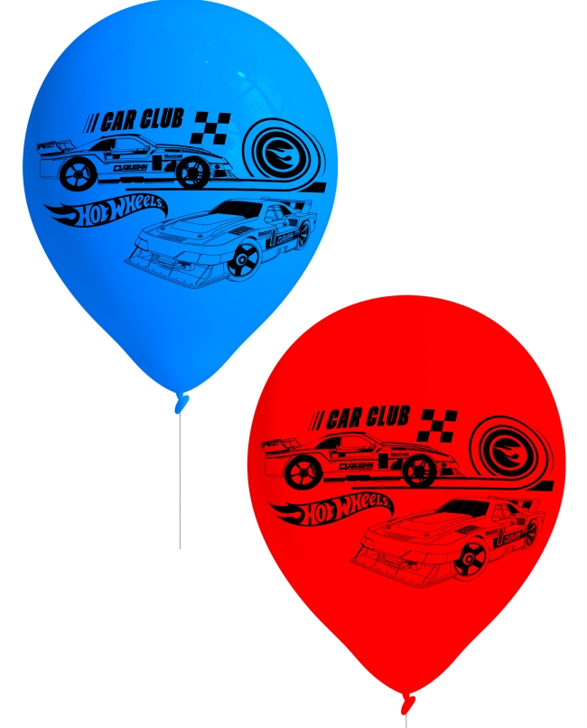8 Globos Latex Hot Wheels