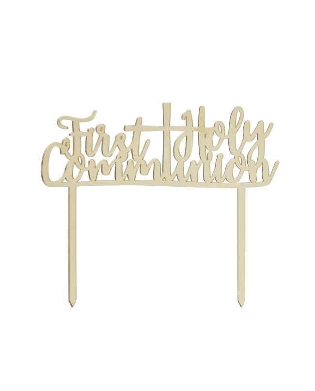 Deco Pastel Oro First Holy Communion 14 X 16,5cm Acrilico