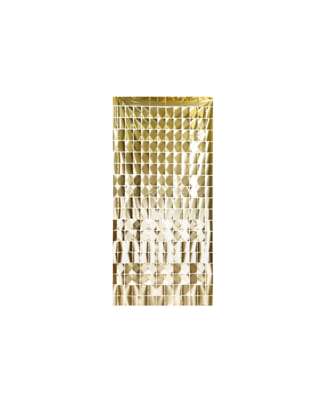 Cortina Cuadrados Oro Lujo 100 X 200cm ***OFERTA DTO NO ACUMULABLE