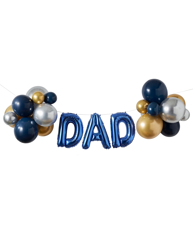 Bunting Bulloon Papa Con Globos Latex Globos Azules Y Cromados ***OFERTA DTO NO ACUMULABLE