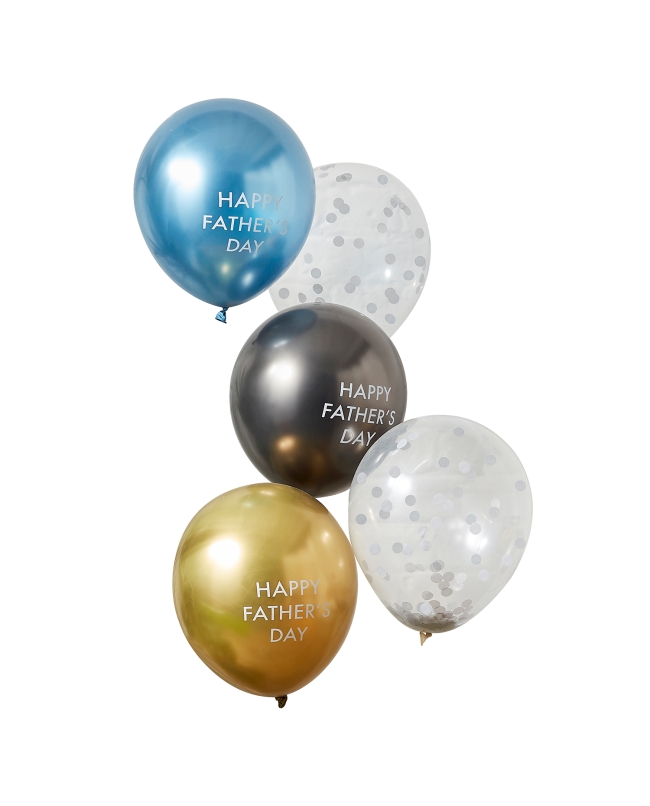 Cluster Globo 5 Paquete Dia Los Padres Felices Chrome & Confetti ***OFERTA DTO NO ACUMULABLE