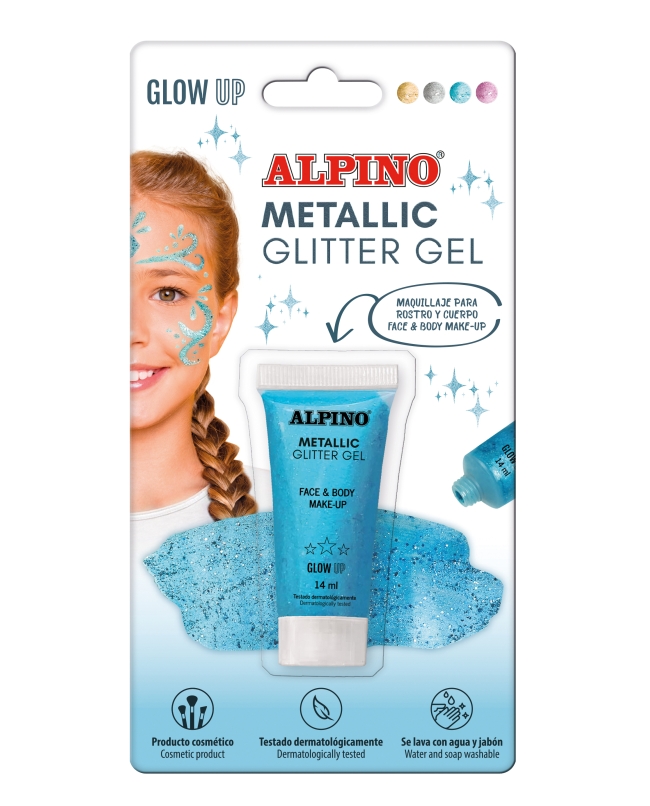 BOTE MAQUILLAJE GEL GLITTER MET AZUL 14ml - CARA Y CUERPO ***OFERTA DTO NO ACUMULABLE