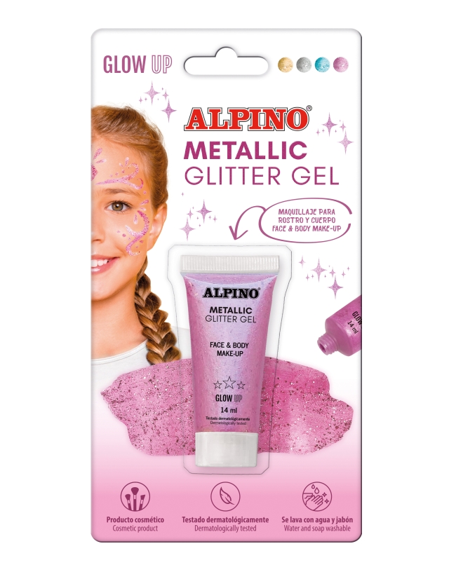 BOTE MAQUILLAJE GEL GLITTER MET ROSA 14ml - CARA Y CUERPO ***OFERTA DTO NO ACUMULABLE