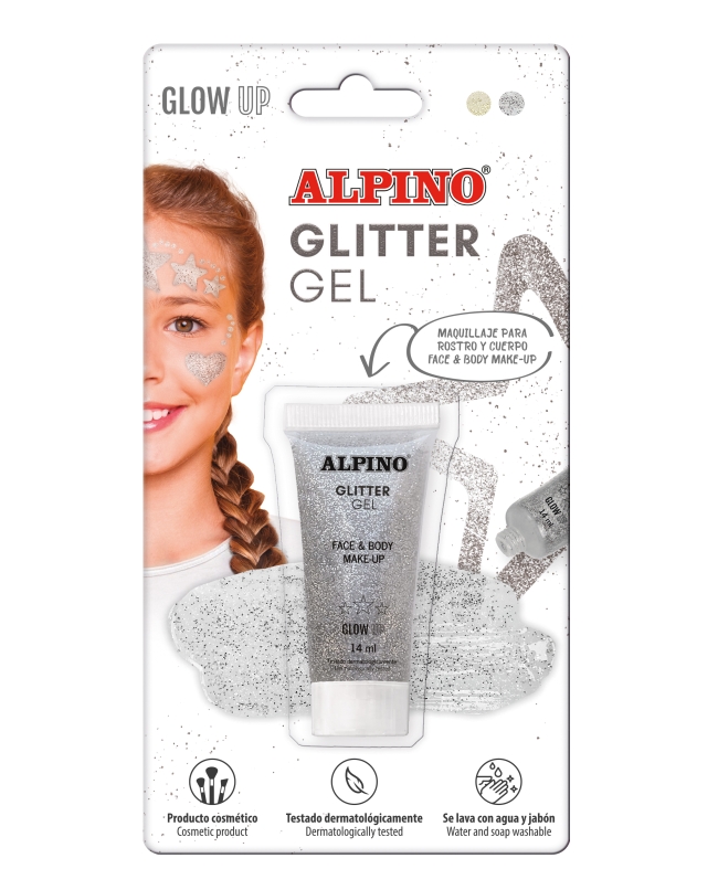 BOTE MAQUILLAJE GEL GLITTER PLATA 14ml - CARA Y CUERPO ***OFERTA DTO NO ACUMULABLE